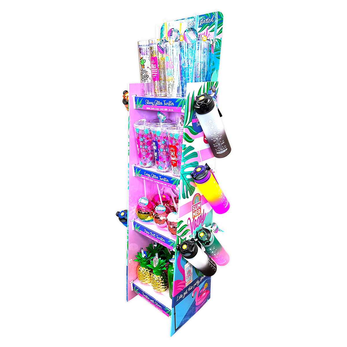 Summer Drinkware Assortment Floor Display - 42 Pieces Per Retail Ready Display 88470