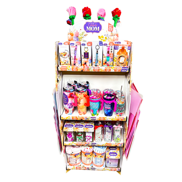 Mother's Day Celebrate Mom Assortment Floor Display - 72 Pieces Per Retail Ready Floor Display 88525
