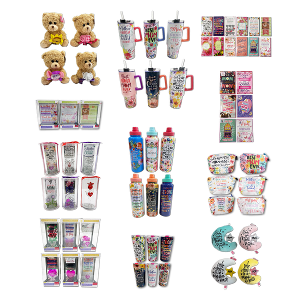 Mother's Day Celebrate Mom Assortment Floor Display - 65 Pieces Per Retail Ready Floor Display 88581