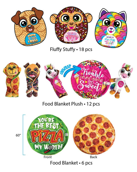 Blanket Plush Floor Display Assortment Floor Display - 36 Pieces Per Retail Ready Display 88399