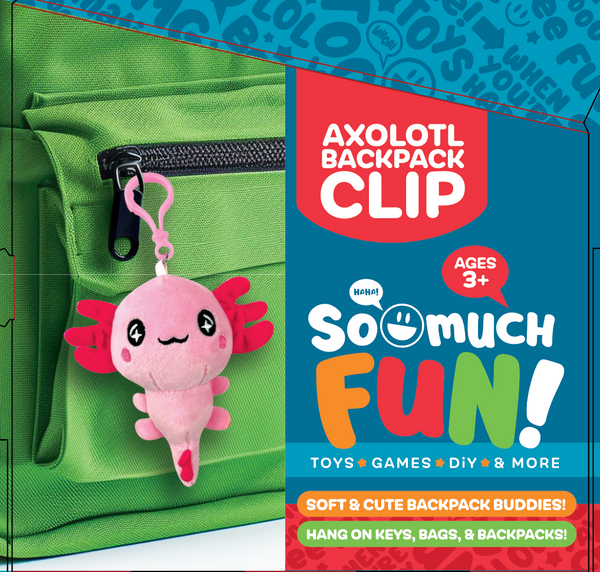 Axolotl Plush Backpack Clip - 24 Pieces Per Retail Ready Display 25264