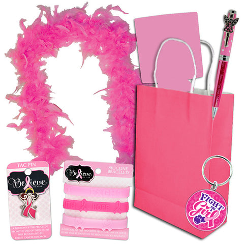 7-Piece Pink Ribbon Gift Bag