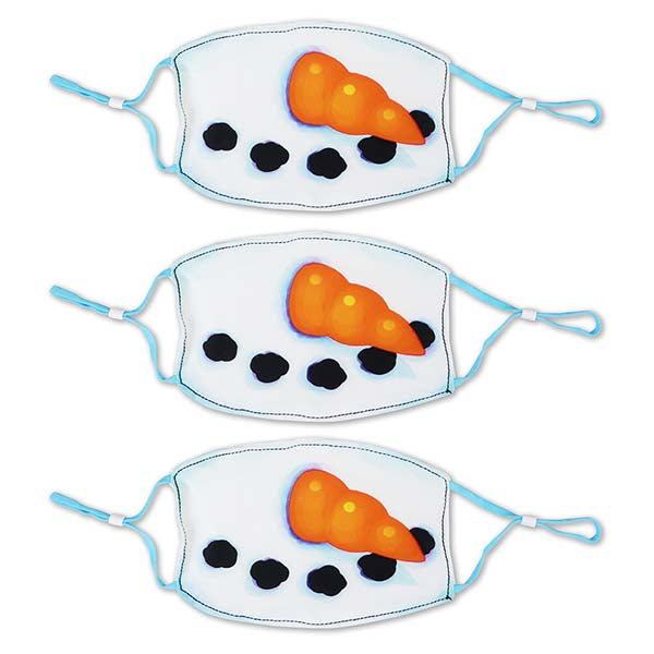 Snowman Children's Polyester Masks - 3 Pack