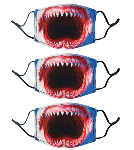 Adult Printed Face Mask 3 Pack - Shark