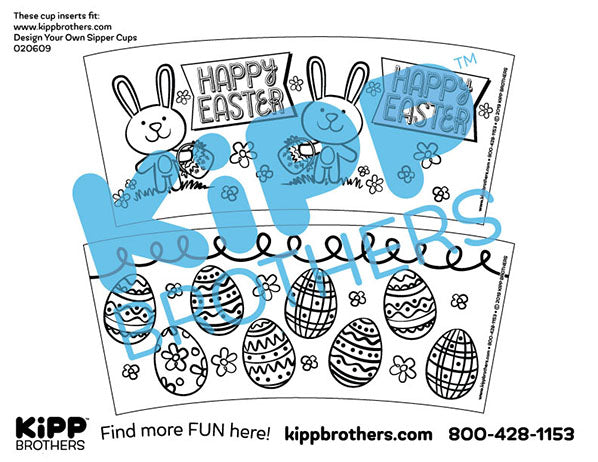 Happy Easter Sipper Cup Insert Downloadable Template