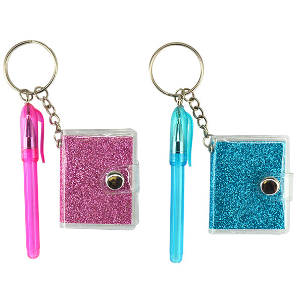 Glitter Notebook & Pen Keychains