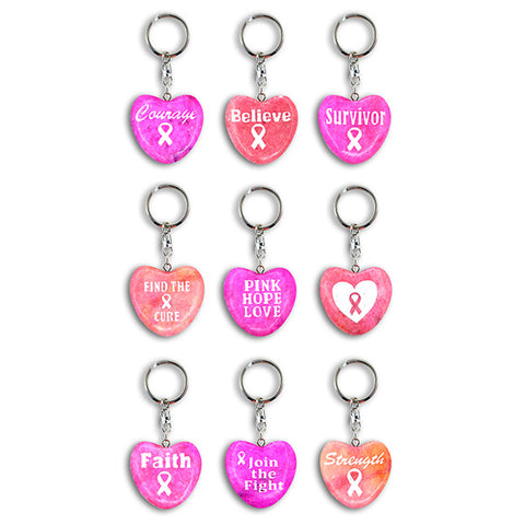 Pink Heart Stone Keychains
