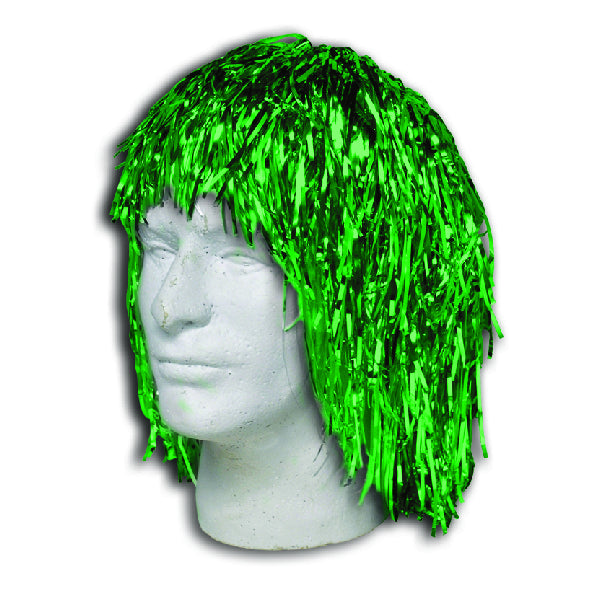 Green Metallic Tinsel Wigs