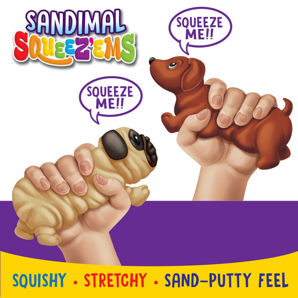 ITEM NUMBER 021935 TPR SQUEEZE SAND ANIMALS 12 PIECES PER DISPLAY