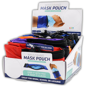 ITEM NUMBER 021964 MASK POUCH WRISTBAND 12 PIECES PER DISPLAY