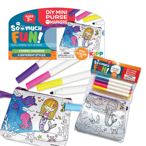 ITEM NUMBER 022942 DIY MINI PURSE WITH FABRIC MARKERS 12 PIECES PER PACK