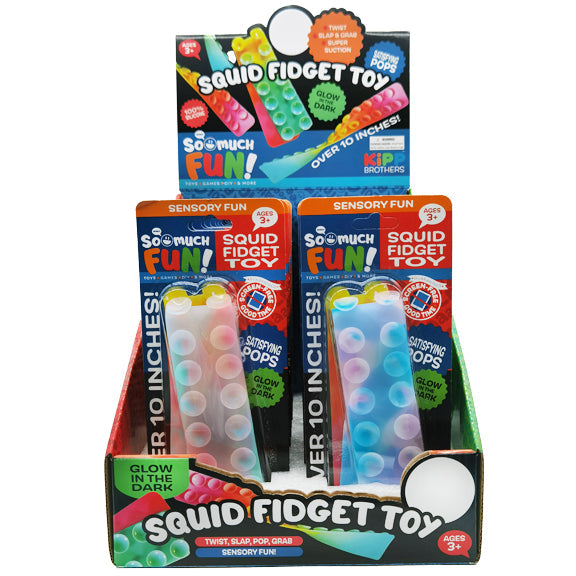 ITEM NUMBER 023264 SENSORY SQUID FIDGET FUN TOY 24 PIECES PER DISPLAY