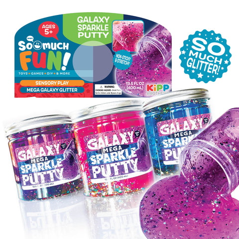 ITEM NUMBER 023284 GALAXY SPARKLE PUTTY 8 PIECES PER PACK