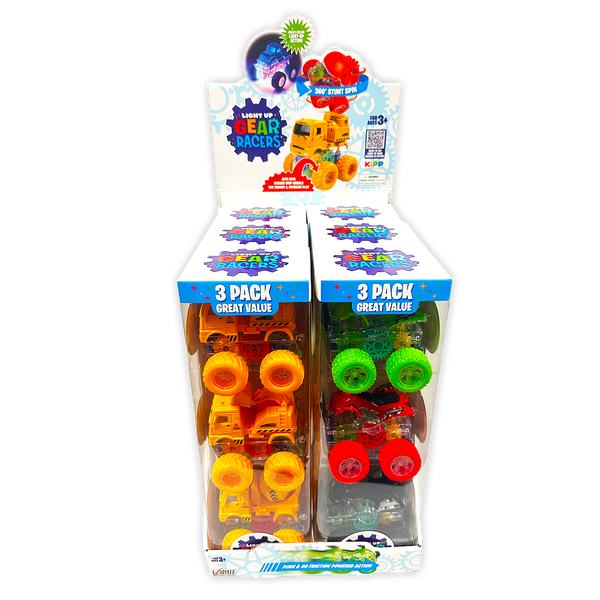 ITEM NUMBER 024453 VALUE 3-PACK LIGHT UP TOY CARS 6 PACKS PER DISPLAY