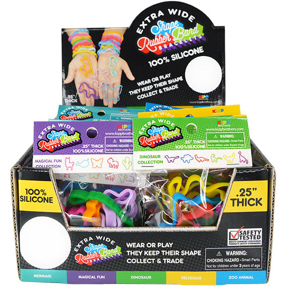 ITEM NUMBER 026640 WIDE SHAPE RUBBER BANDS 24 PIECES PER DISPLAY