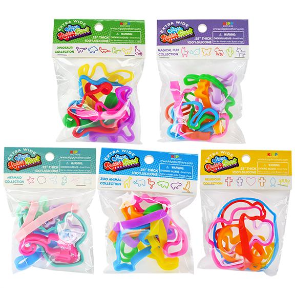 ITEM NUMBER 026640 WIDE SHAPE RUBBER BANDS 24 PIECES PER DISPLAY