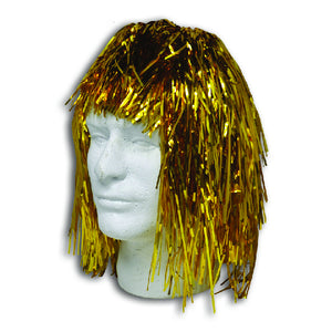 Gold Metallic Tinsel Wigs