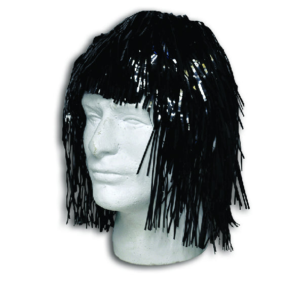 Black Metallic Tinsel Wigs