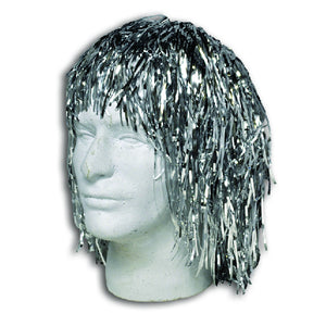 Silver Metallic Tinsel Wigs
