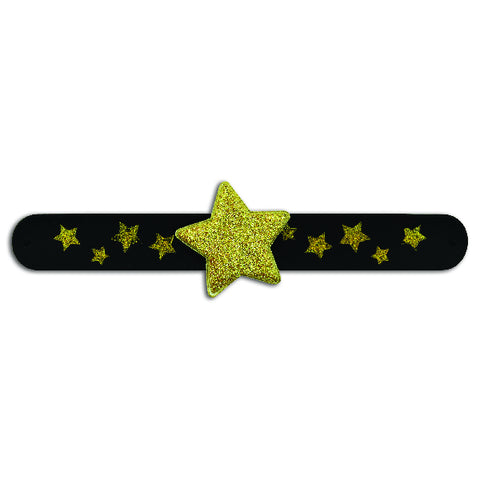 Glittering Gold Star Slap Bracelets