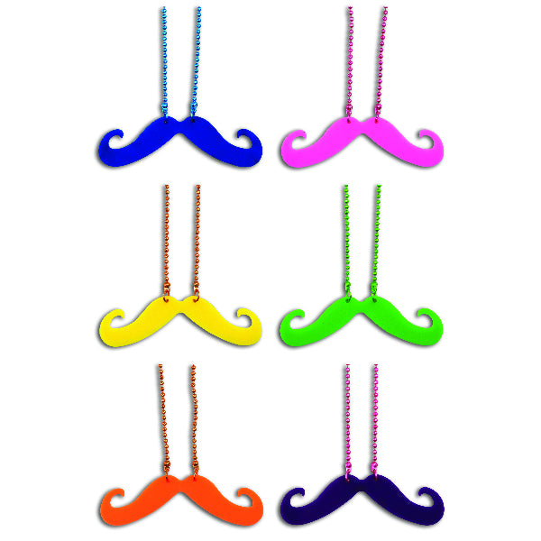 Neon Mustache Necklaces