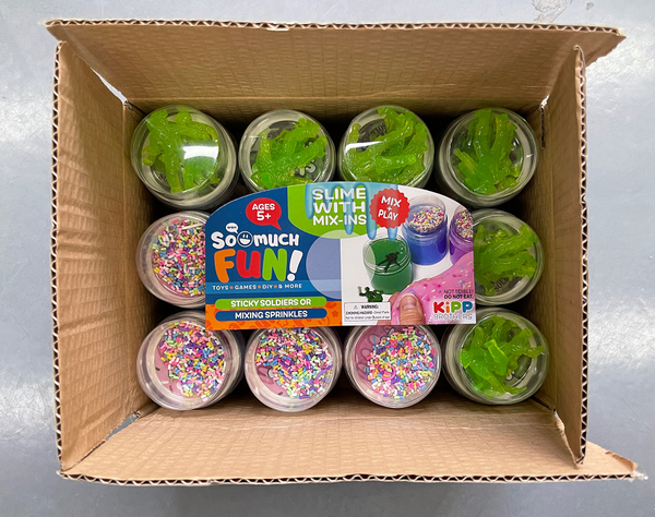 ITEM NUMBER 023025 SLIME WITH MIX-INS 12 PIECES PER DISPLAY