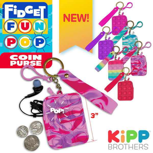 Fidget Fun Bubble Popper Coin Purse - 6 Pack