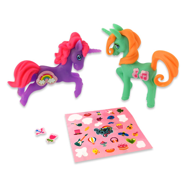 Unicorn & Pony Figurines with Stickers