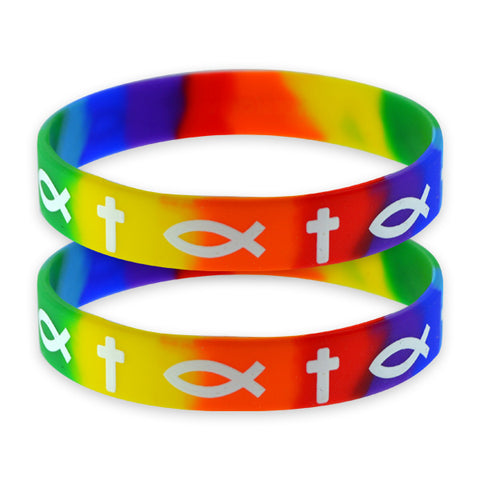 Religious Rainbow Silicone Wristbands