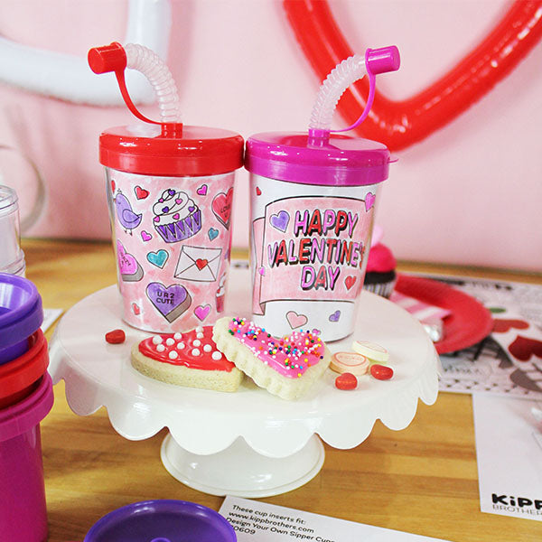 Valentine's Day Party Sipper Cup Insert Downloadable Template