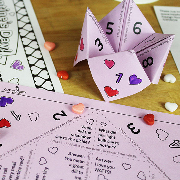 Valentine's Day Fortune Teller with Jokes Downloadable Activity