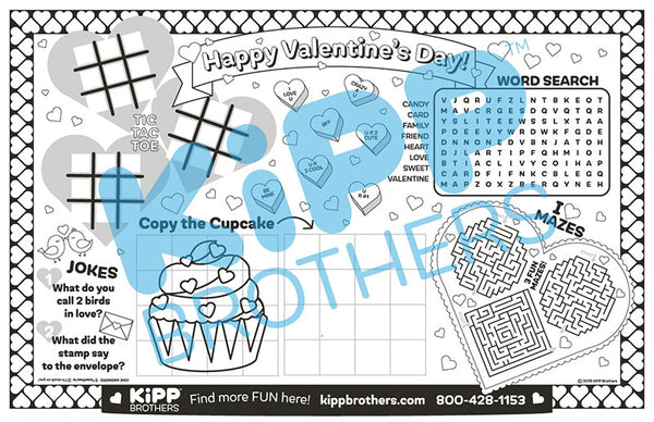Valentine's Day Party Activity Placemat Downloadable Template