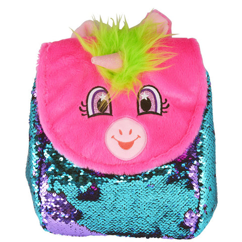 Pink Unicorn Flip Sequin Backpack