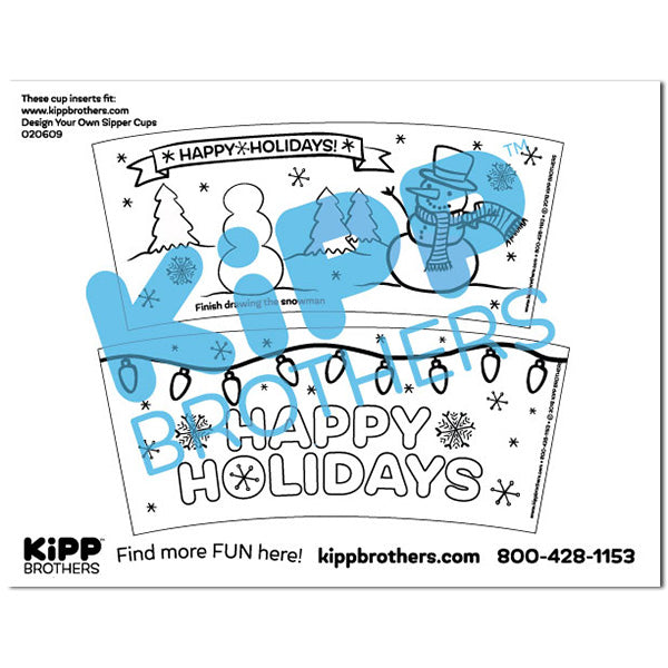 Holiday Sipper Cup Insert Downloadable Template