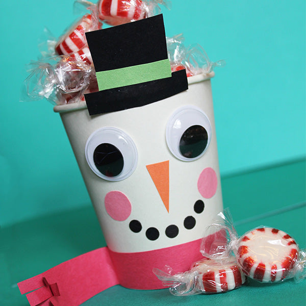 Snowman Treat Cup Craft Downloadable Template