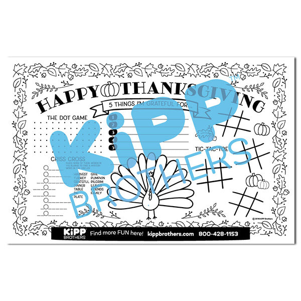 Thanksgiving Kids’ Table Activity Placemat Downloadable Template