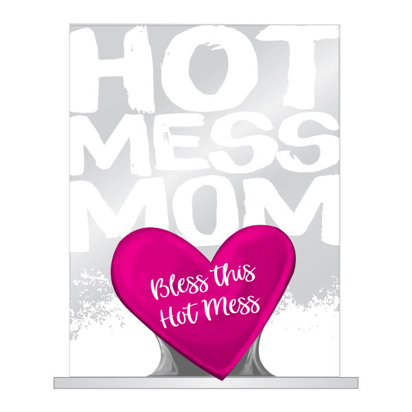 Hot Mess Mom Small Glass Figurine