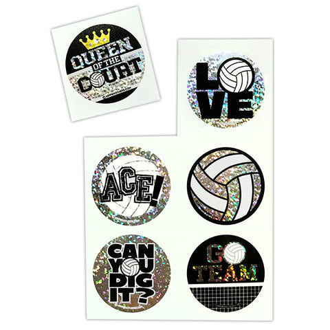 Sparkle Volleyball Stickers
