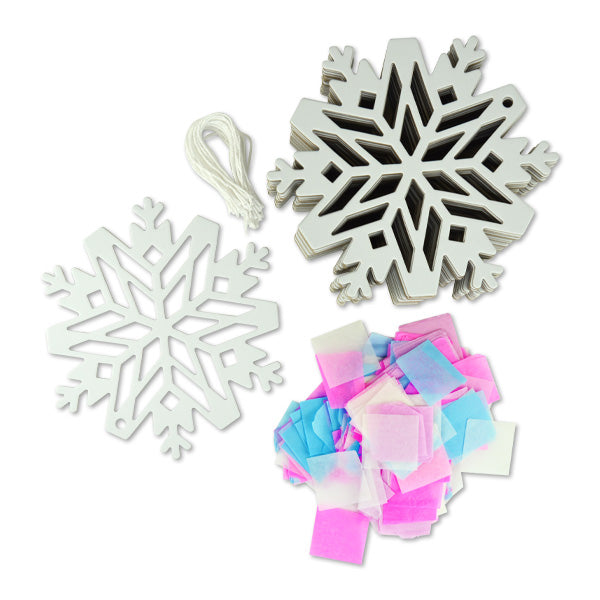 DIY Tissue Paper Snowflake Suncatcher