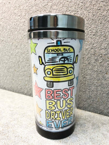Bus Driver Gift DIY Travel Mug Insert Downloadable Template