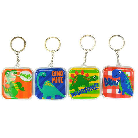 Dinosaur Puff Keychains