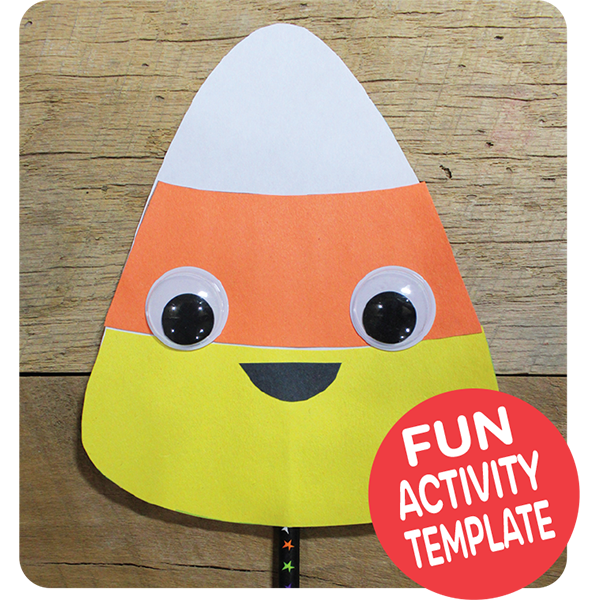 Candy Corn Puppet Craft Downloadable Template