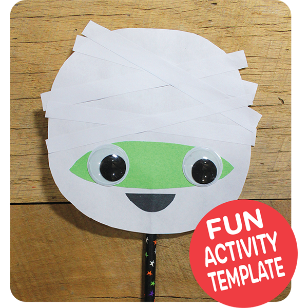 Mummy Puppet Craft Downloadable Template