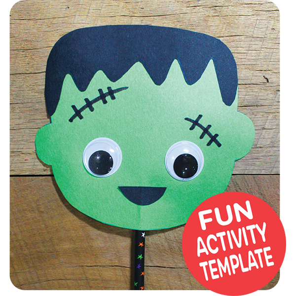 Frankenstein Puppet Craft Downloadable Template