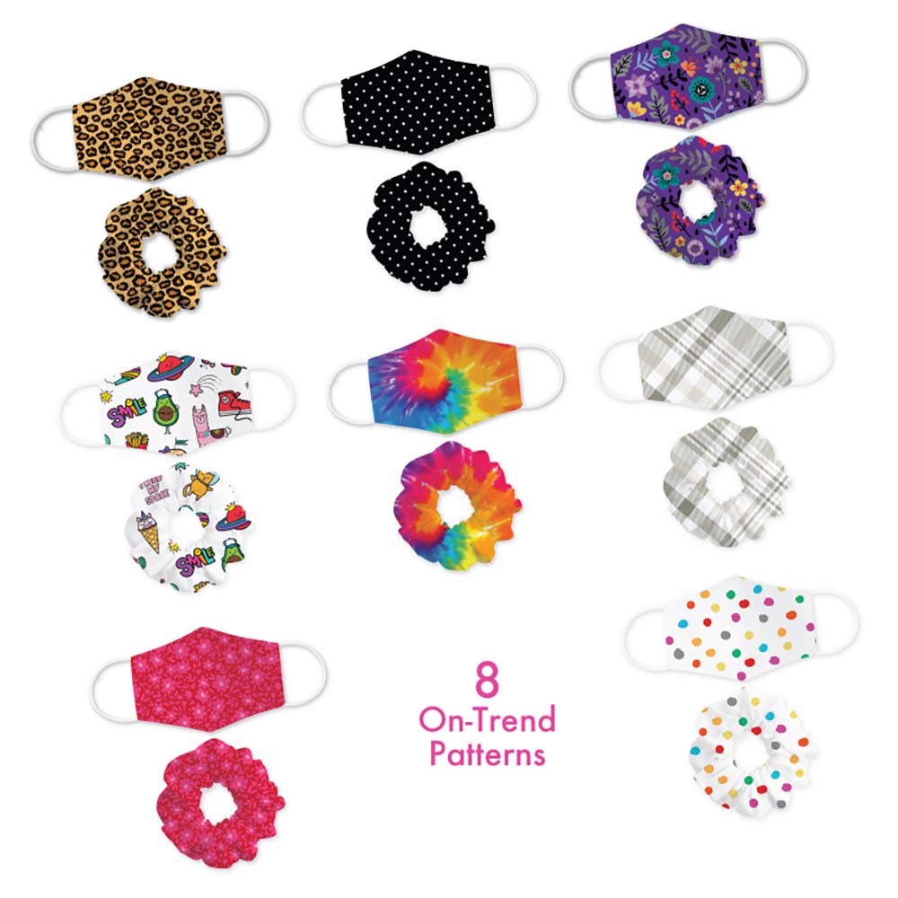 Child Size Mask & Scrunchie Set - 8 Pack