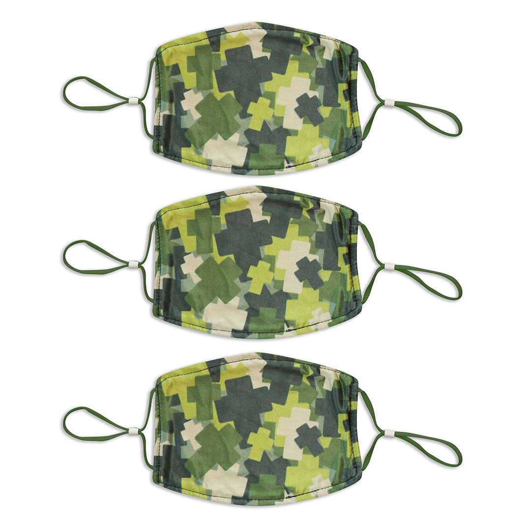 Adult Printed Spring Mask 3 Pack - Cross Camo