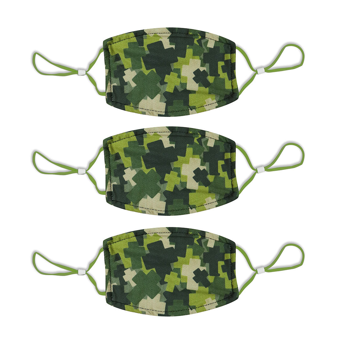 Child Printed Spring Mask 3 Pack - Cross Camo