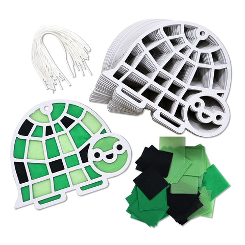 DIY Tissue Paper Turtle Suncatcher