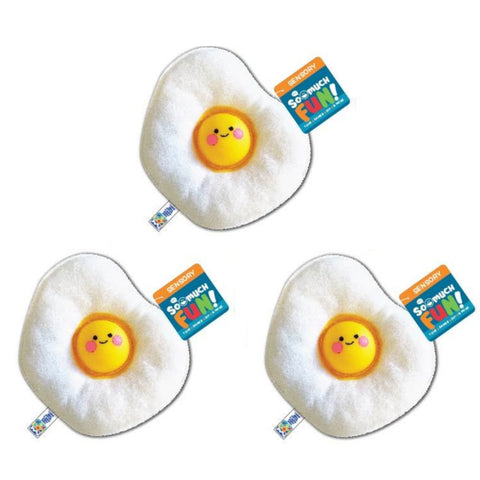 Sensory Fidget Fun Popper Plushie - Fried Egg 3 Pack