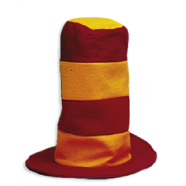 Red and Gold Stove Pipe Hat